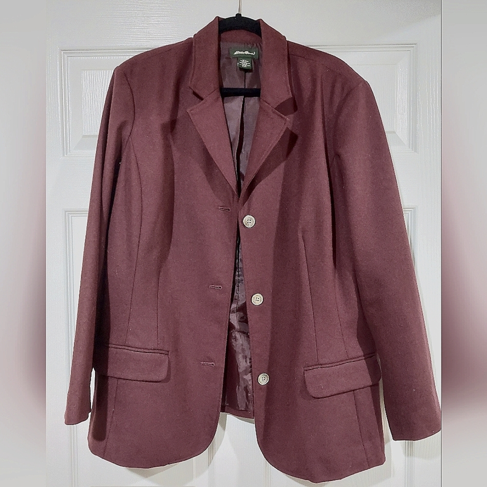 Eddie Bauer Burgandy Wool Blazer XXL